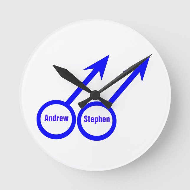 Gay Lovers Customisable Wall Clock (Front)