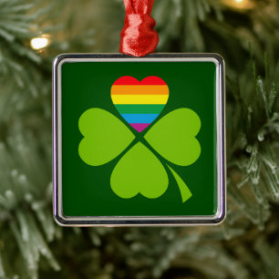 Gay Lucky Clover Metal Tree Decoration