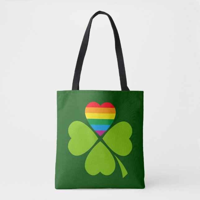 Gay Lucky Clover Tote Bag (Front)