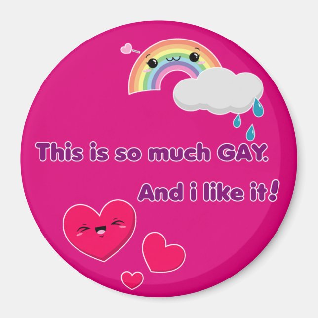 Gay magnet. Like it! - Pink Magnet (Front)