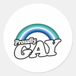 Gay Male and Proud Classic Round Sticker