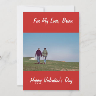 GAY MALE COUPLE PERSONALIZED HAPPY VALENTINE'S DAY HOLIDAY CARD
