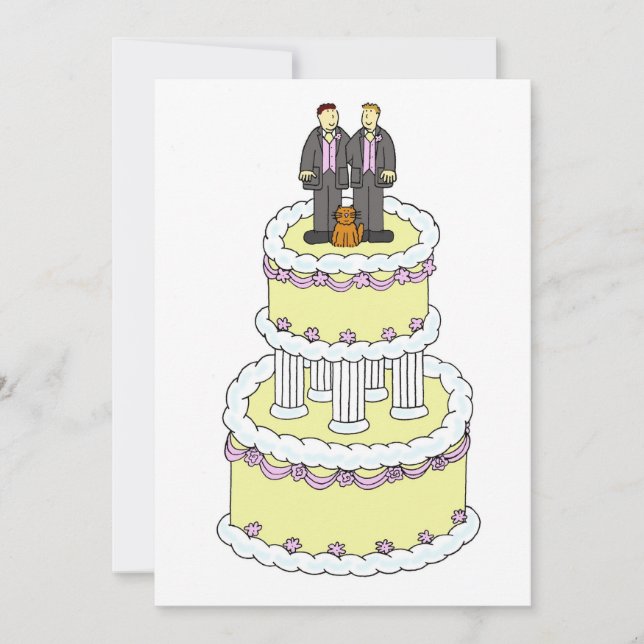 Gay Male Couple Wedding Invitation (Front)