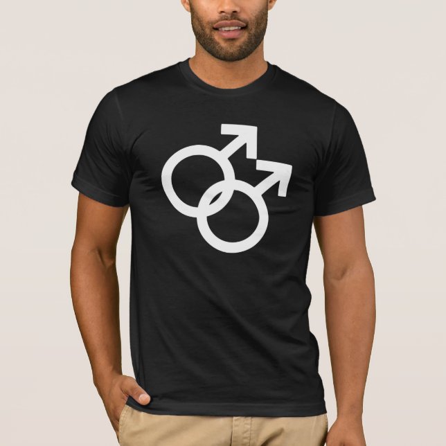 Gay Male Gender Symbols T-Shirt (Front)
