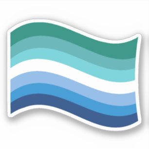 Gay Male Pride Azure Wavy Flag