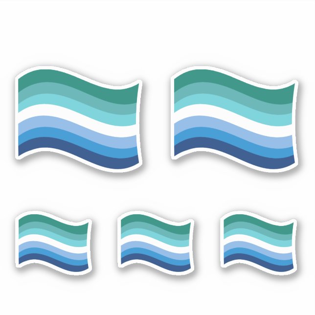 Gay Male Pride Azure Wavy Flag (Front)