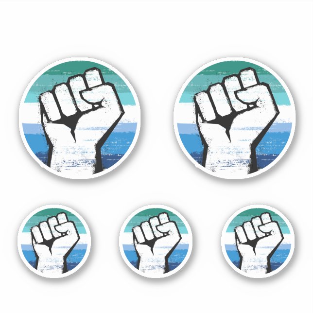 Gay Male Pride Fist Circle Print (Front)