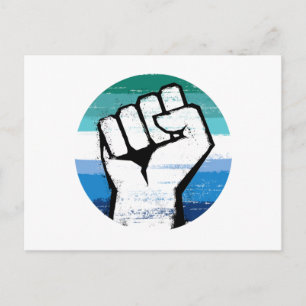 Gay Male Pride Fist Circle Print Postcard
