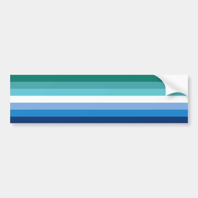 Gay Male Pride Flag (Azure) Bumper Sticker (Front)