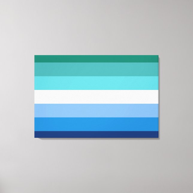 Gay Male Pride Flag (Azure) Canvas Print (Front)