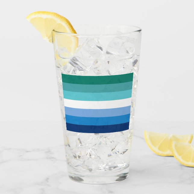 Gay Male Pride Flag (Azure) Glass (Front Ice)