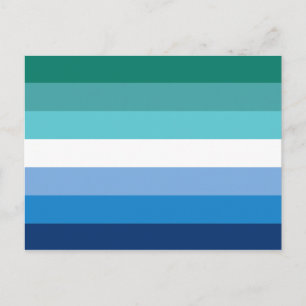 Gay Male Pride Flag (Azure) Postcard