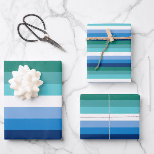 Gay Male Pride Flag (Azure) Wrapping Paper Sheet