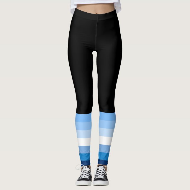 Gay Male Pride Flag (Blue) Leggings (Front)