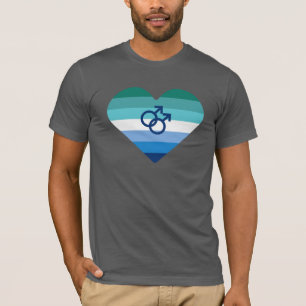 Gay Male Pride Heart T-Shirt