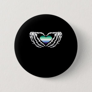 Gay Male Pride Skeleton Halloween Mlm Goth Heart C 6 Cm Round Badge