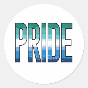 Gay Male Pride Word Classic Round Sticker