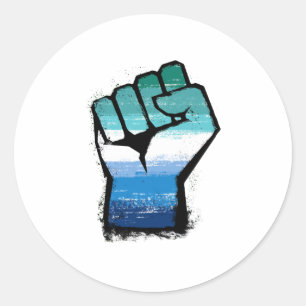 Gay Male Protest Fist Classic Round Sticker