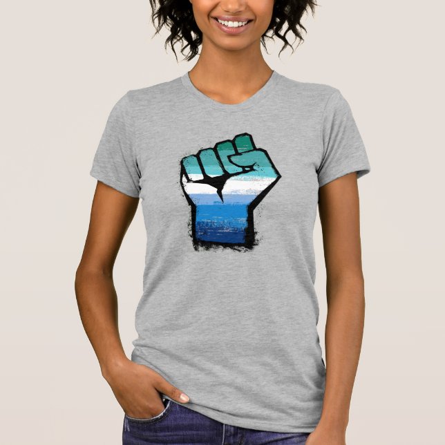 Gay Male Protest Fist T-Shirt (Front)