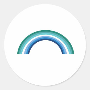 Gay Male Rainbow Azure Classic Round Sticker