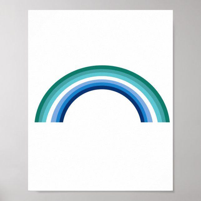 Gay Male Rainbow Azure Poster (Front)