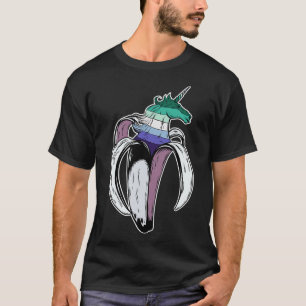 Gay Man Unicorn Banana LGBT Pride Flag T-Shirt