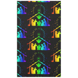 gay manger lgbtq christmas funny tablecloth