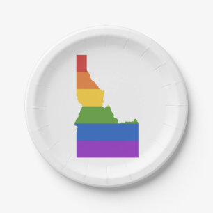 Gay Map of USA State of Idaho Paper Plate
