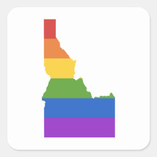 Gay Map of USA State of Idaho Square Sticker