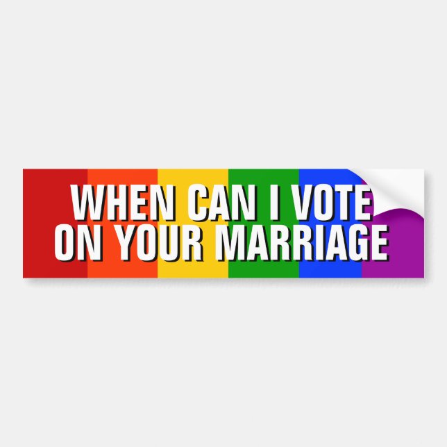 GAY MARRIAGE BUMPER STICKER (Front)