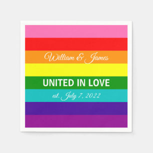 Gay Marriage LGBT Original Rainbow Flag Napkin