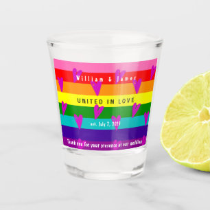 Gay Marriage LGBTQ Wedding Thank You Shot Glass