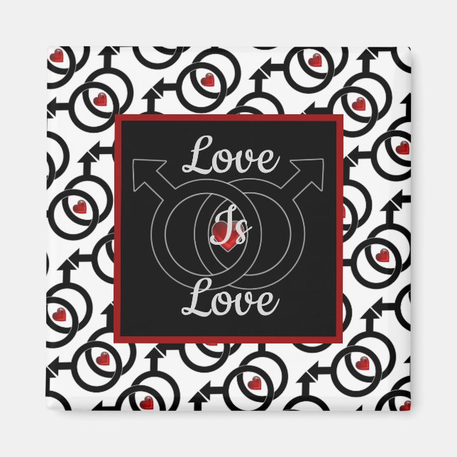 Gay Marriage Love Is Love Square Magnet (Front)