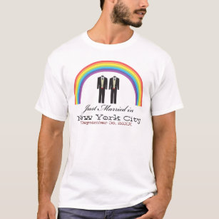 Gay Marriage (Men): Just Married in <CITY> T-Shirt