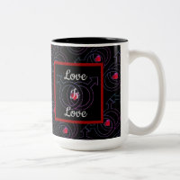 Gay Marriage Personalised Love Is Love Black Mug