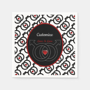 Gay Marriage Personalised White Paper Napkins