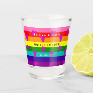 Gay Marriage Rainbow Flag Original 8 Stripes LGBTQ Shot Glass