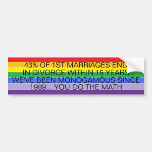 GAY MARRIAGE RAINBOW PRIDE BUMPER STICKERS