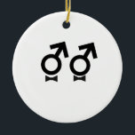 Gay Marriage T-shirt Ceramic Tree Decoration<br><div class="desc">Gay Ornaments</div>