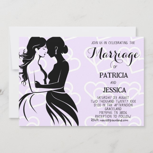 Gay Marriage Two Brides Invitation (Front)
