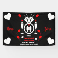 Gay Men 10th Wedding Anniversary Banner
