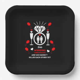 Gay Men 2nd Wedding Anniversary   Paper Plate
