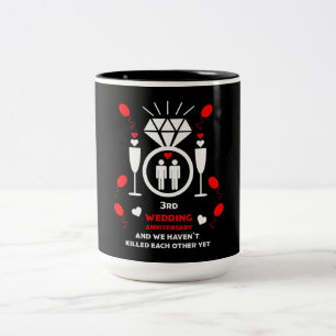 Gay Men 3rd Wedding Anniversary Two-Tone Coffee Mug