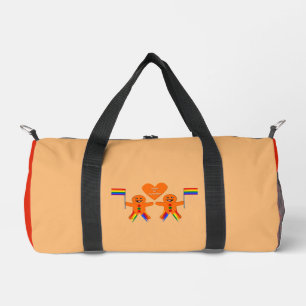 Gay Men Christmas Gingerbread Couple Duffle Bag