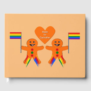 Gay Men Christmas Gingerbread Couple Guest Book