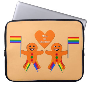 Gay Men Christmas Gingerbread Couple Laptop Sleeve