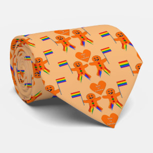 Gay Men Christmas Gingerbread Couple Tie