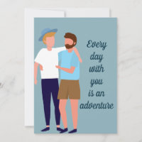 Gay Men Couple in Love Anniversary Custom Quote