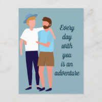 Gay Men Couple in Love Anniversary Custom Quote