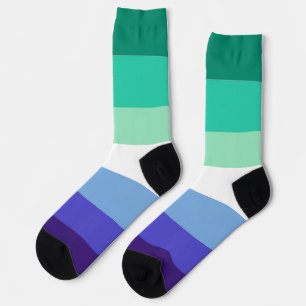 Gay Men Green Blue Purple Striped LGBT Socks